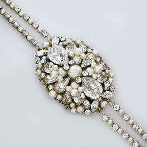 Sara Gabriel Daphne Bridal Bracelet, Crystal Pearl